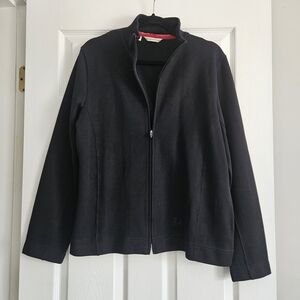 Cutter & Buck Black Jacket with Stand-Up Collar 100% Pima Cotton Mens Large